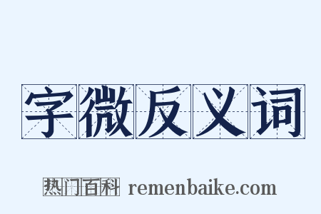 字微反义词是什么意思的图片